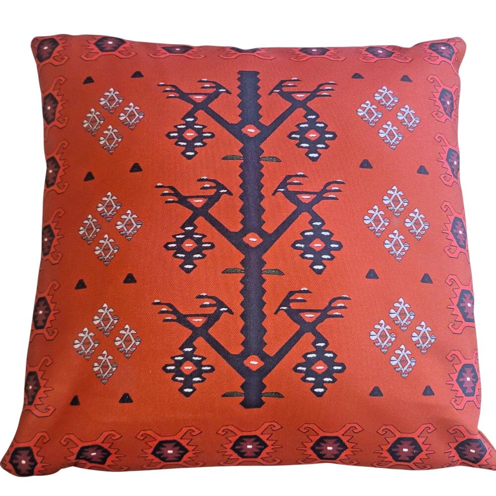 Serbian Pattern Red Throw Pillow Home Decor 16x16 Made in USA Jondo